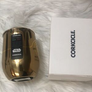 NIB Corkcicle brand Stars C-3PO 12 oz. stemless cup.